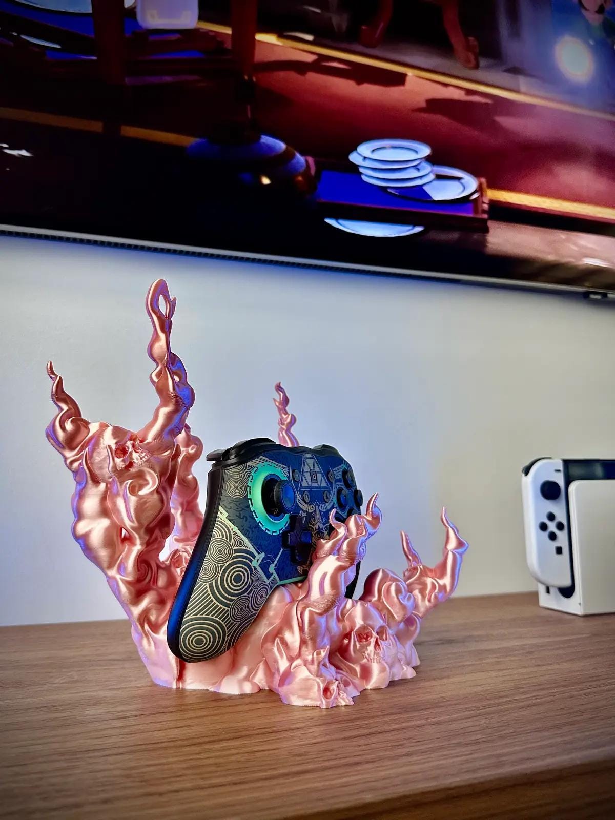 Skull Themed Controller Holder – Ultimate Gaming Accessory for Playstation, Xbox & Switch Pro Controllers! colour customisation available!