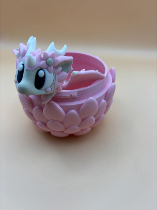 Daisy The Flexi Flower Dragon & Egg – An Articulated Dragon with a Blossom Twist!