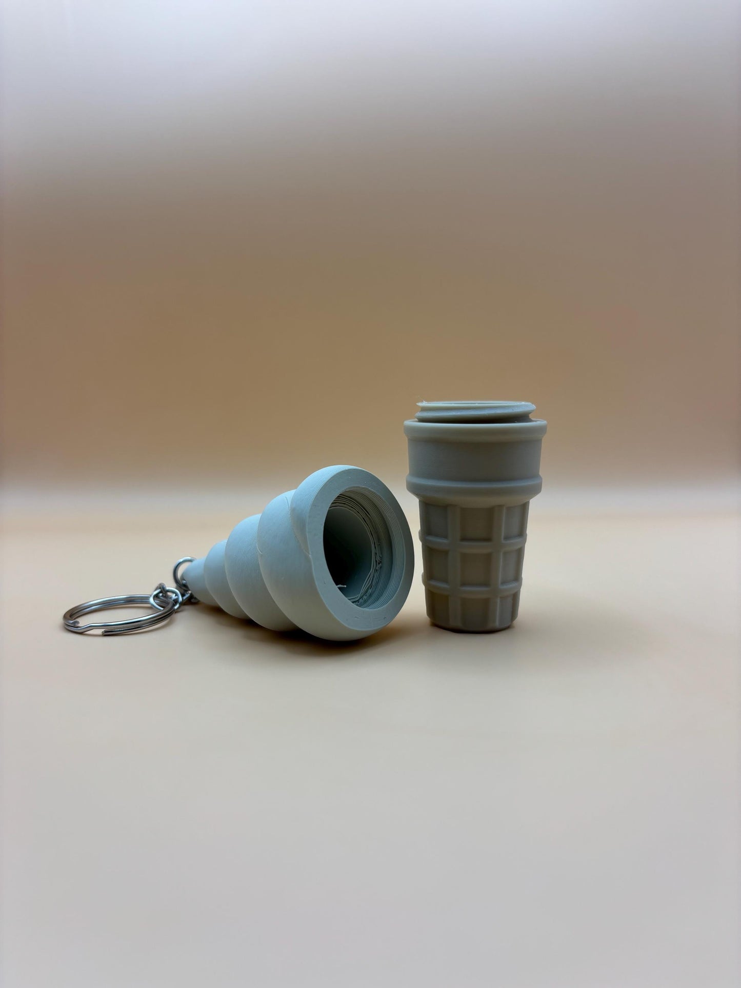 Ice Cream Shaped Keyring Stash Box & Chapstick Holder!