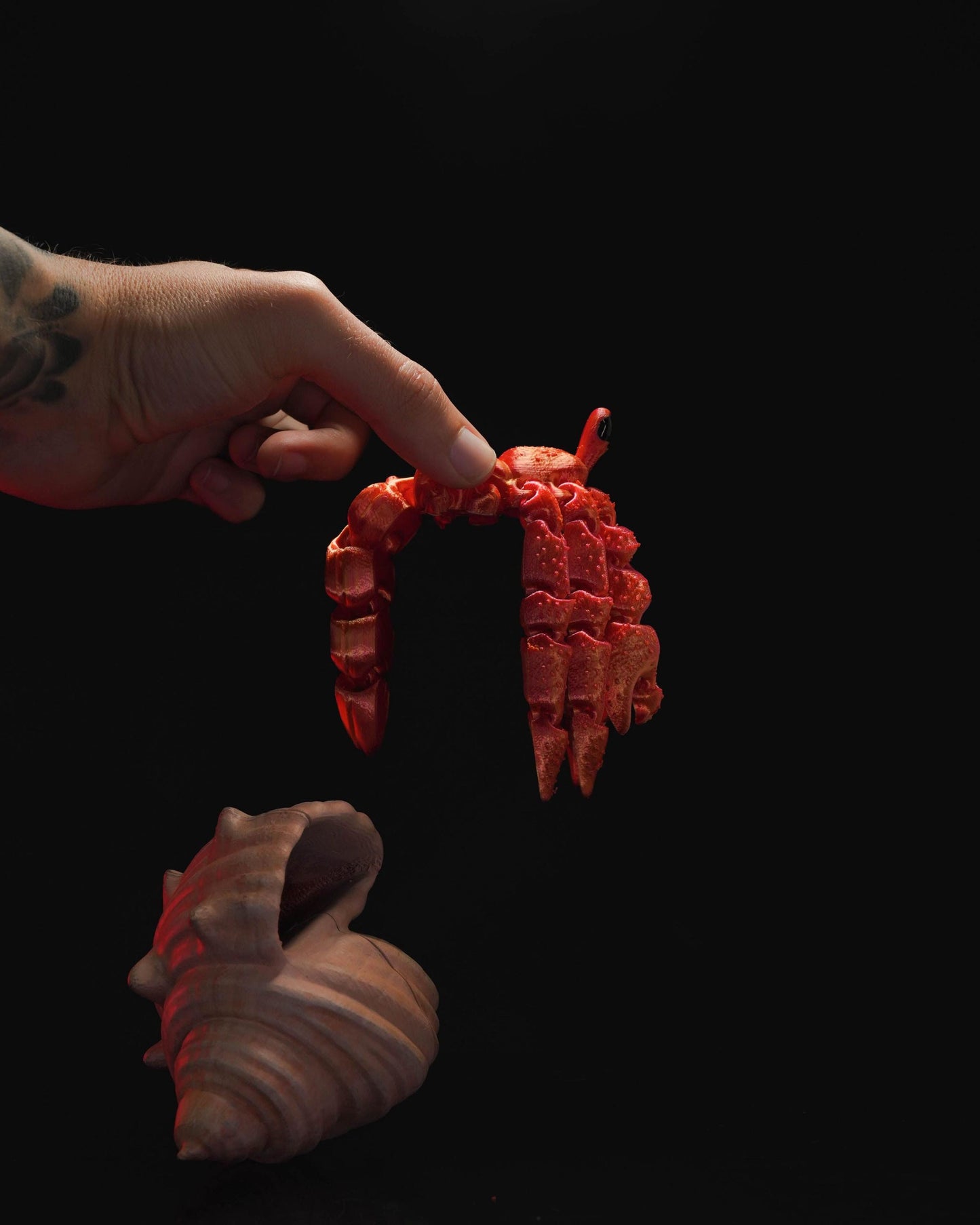Sebastian the articulated Hermit Crab and his cosy shell! 3D printed toy