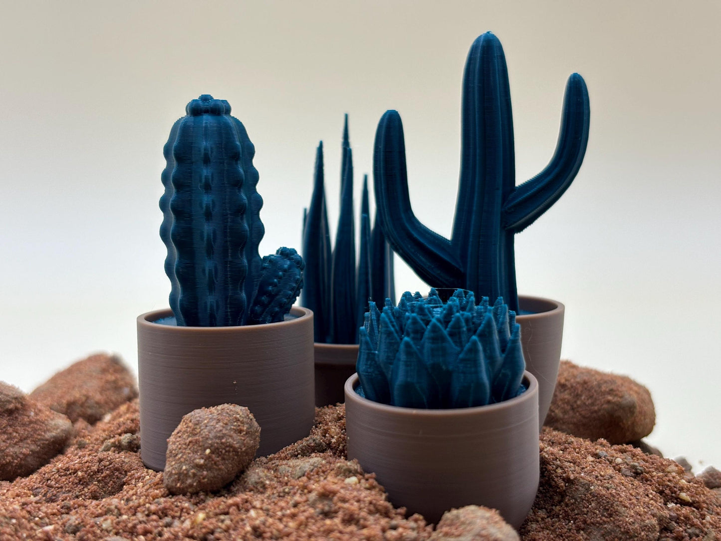 3D Printed Cactus Desk Ornaments – Charming Pot Shapes