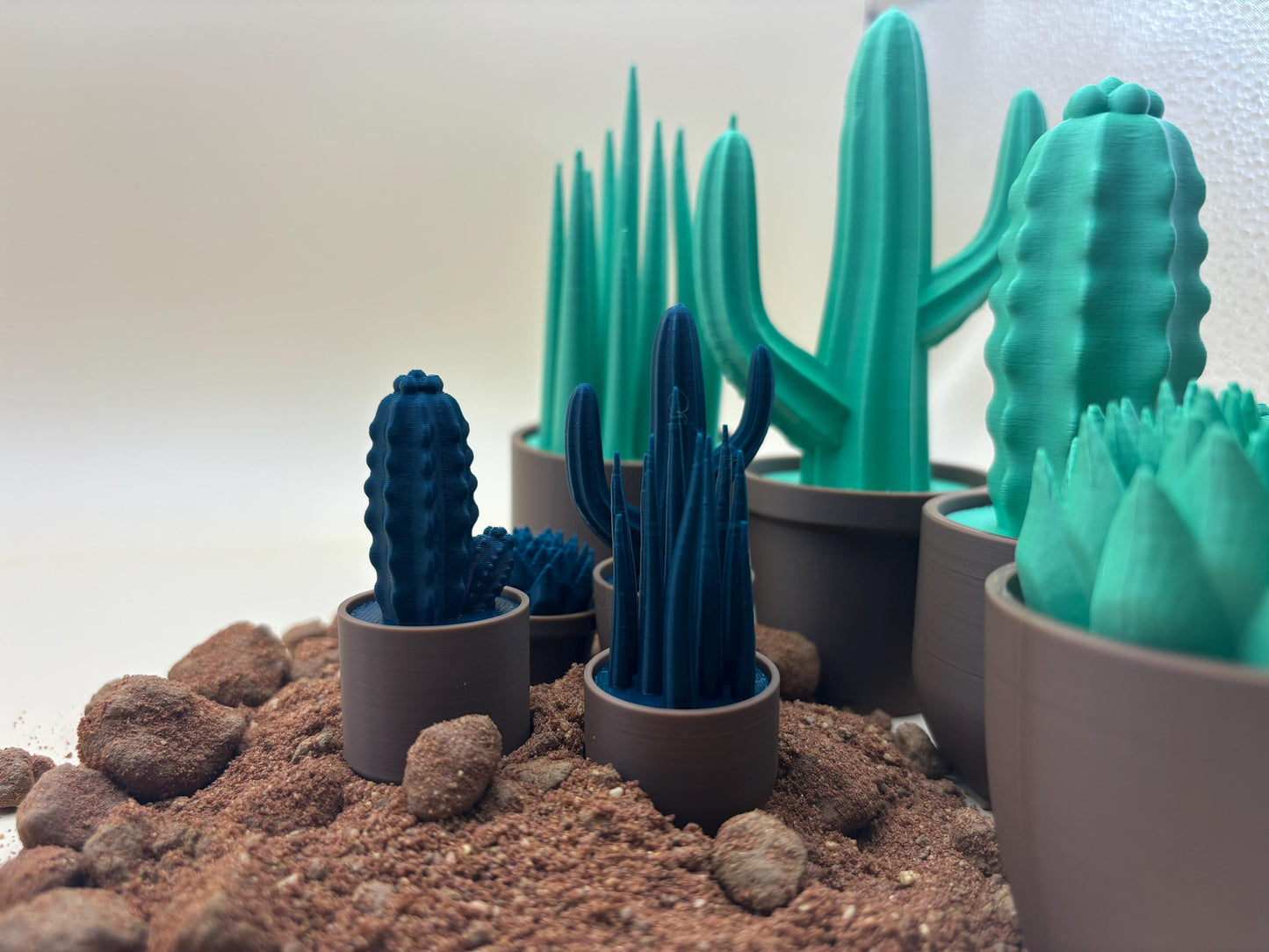 3D Printed Cactus Desk Ornaments – Charming Pot Shapes
