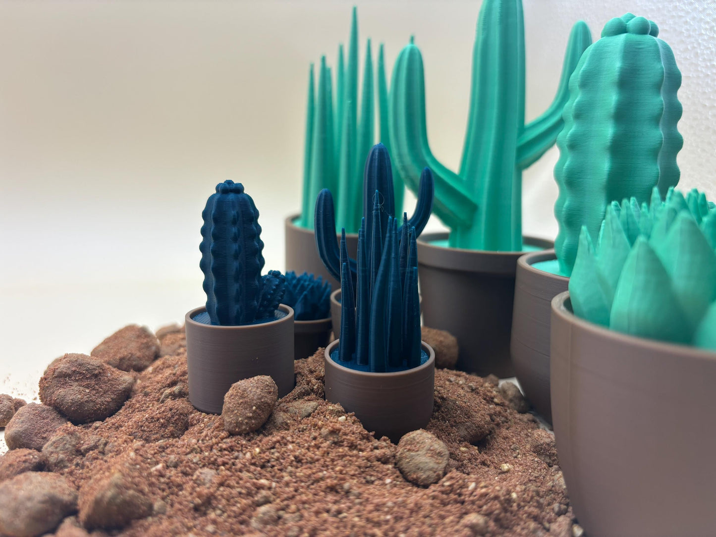3D Printed Cactus Desk Ornaments – Charming Pot Shapes
