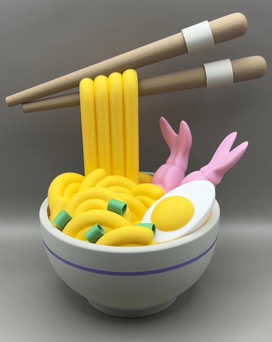 Ramen Noodle Shaped Storage Box with Floating Chopsticks – Light Up Desk Organiser