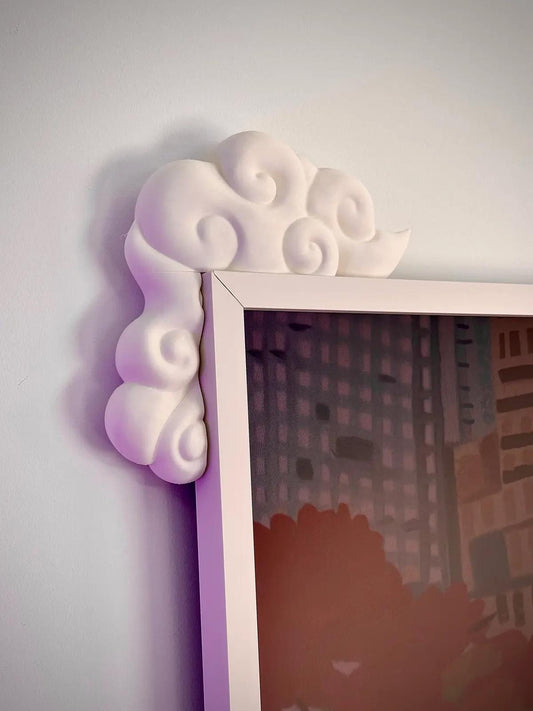 Pair of Cloud Shaped Corner Trims – Fun Décor for Desks, Picture Frames & Monitors and more!