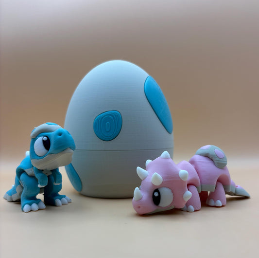 Timmy & Tammy the Dino Duo and Egg – The Articulated Baby Dinosaur Pair with Hatchling Egg!
