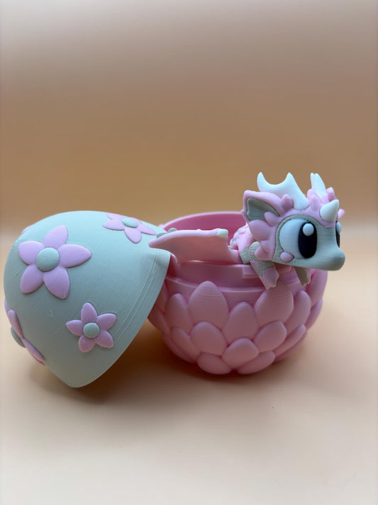 Daisy The Flexi Flower Dragon & Egg – An Articulated Dragon with a Blossom Twist!
