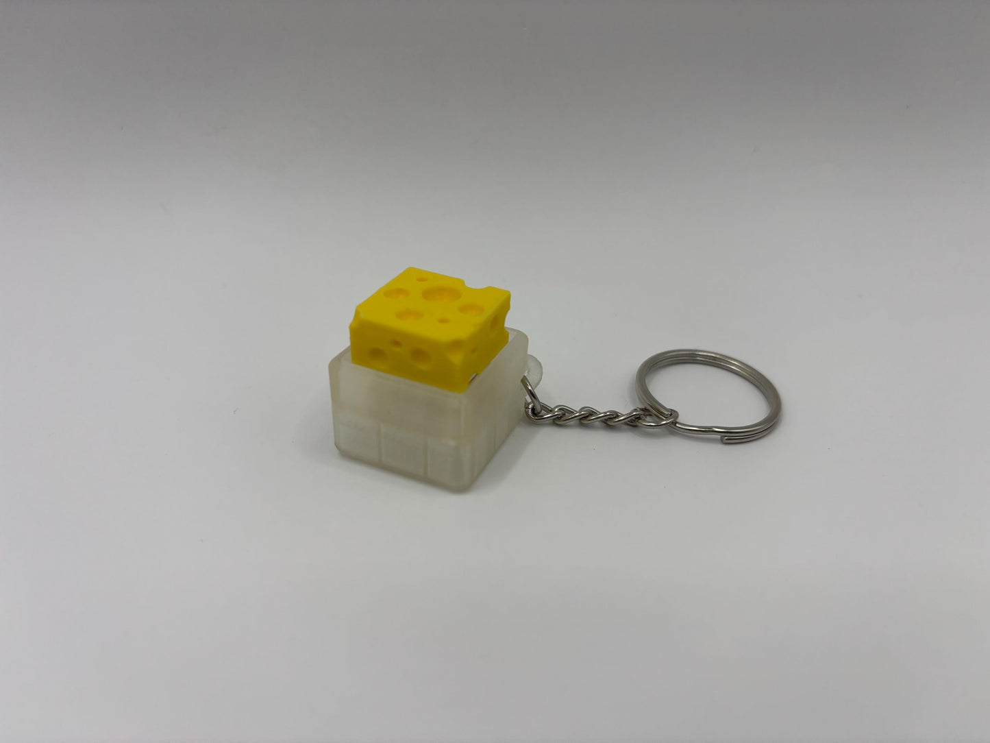 Cheese Shaped Keyring Fidget Clicker/Button – Fun & Stress-Relieving Accessory