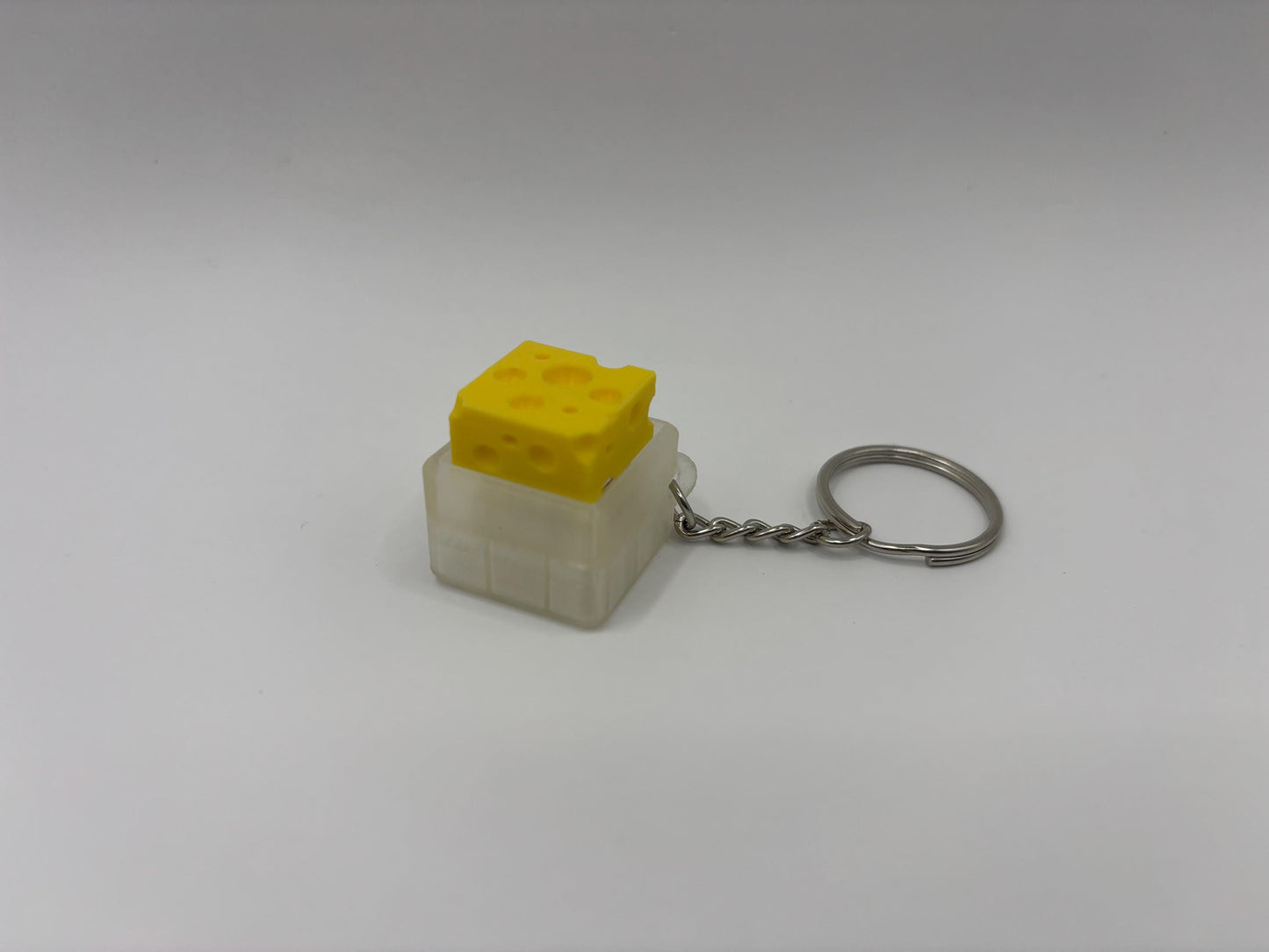 Cheese Shaped Keyring Fidget Clicker/Button – Fun & Stress-Relieving Accessory