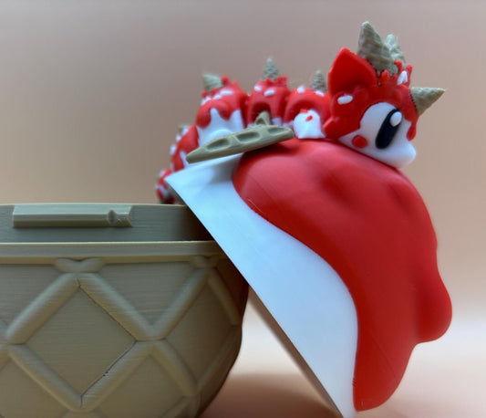 Scoops The Flexi Ice cream Dragon & Egg – An Articulated Dragon with a Sundae Twist!