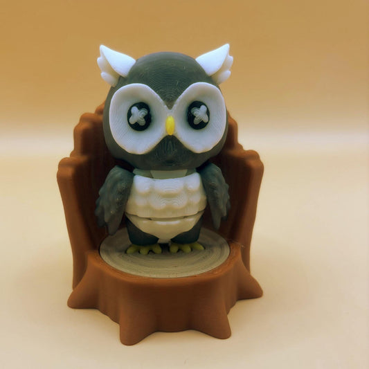 Ollie the Owl on His Own Little Log – Woodland Decor Friend