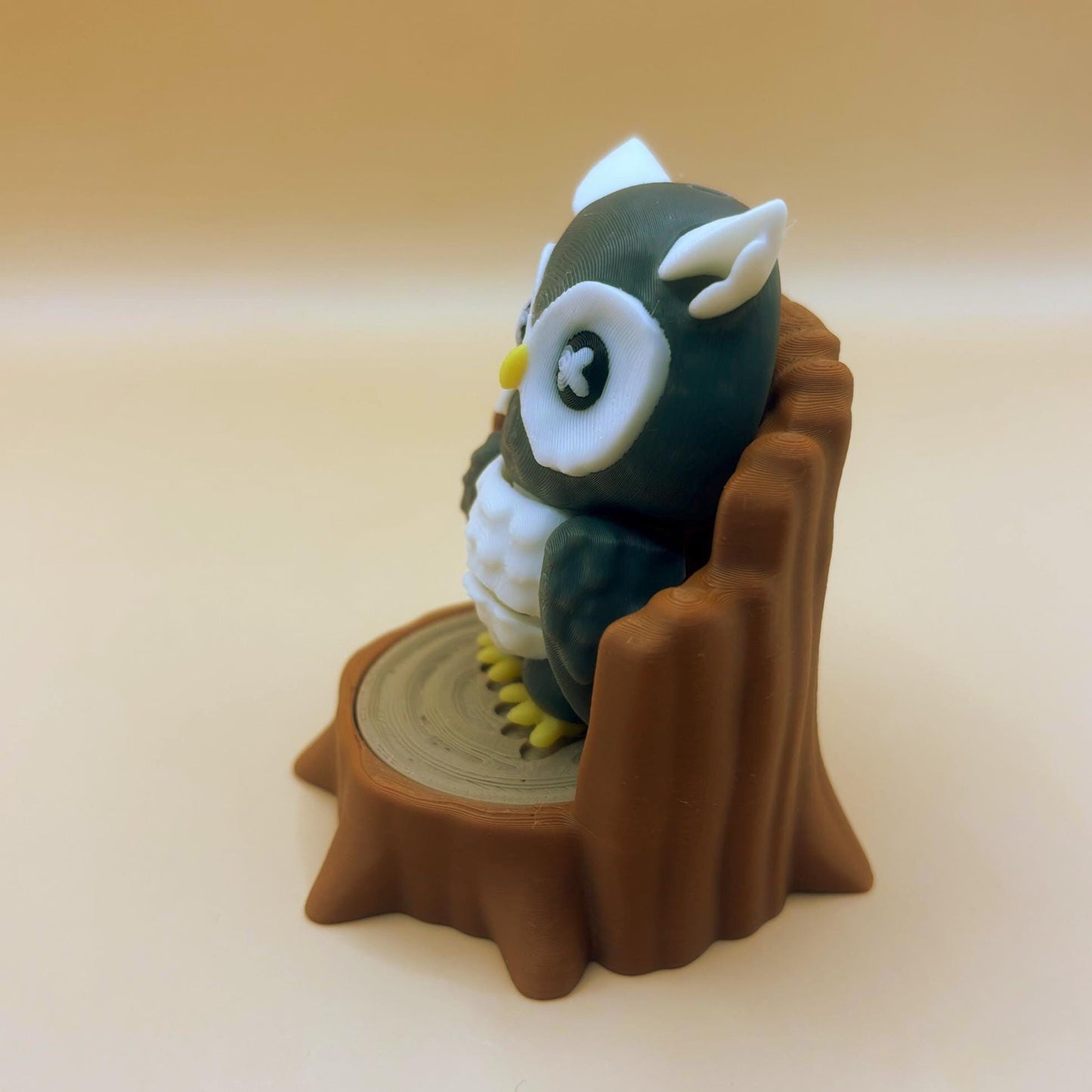 Ollie the Owl on His Own Little Log – Woodland Decor Friend