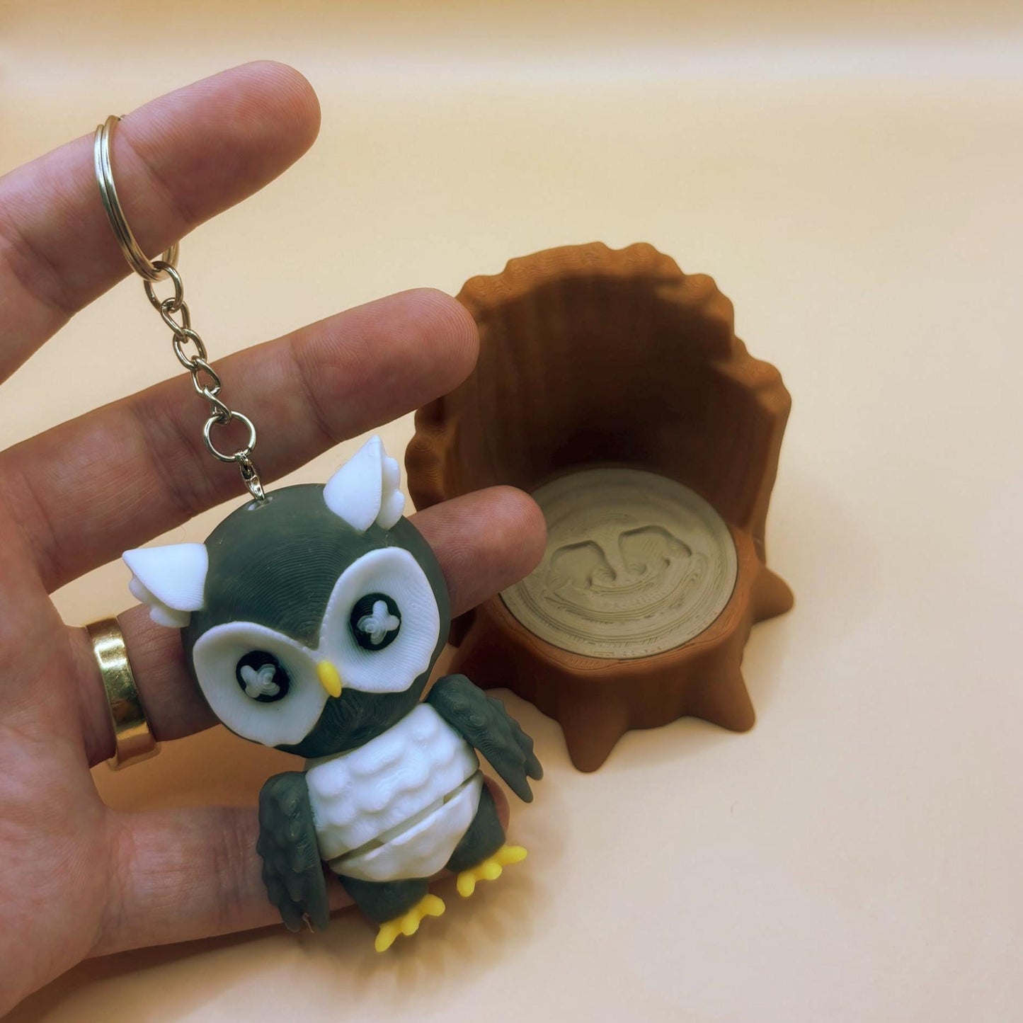 Ollie the Owl on His Own Little Log – Woodland Decor Friend