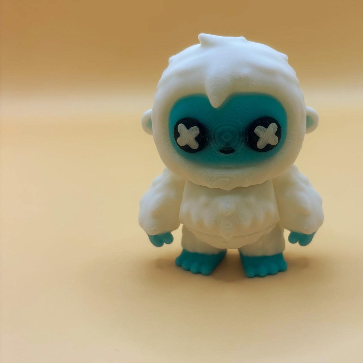 Yuki the articulated Yeti on His Icy Ice Throne – Mythical Winter keychain & magnet