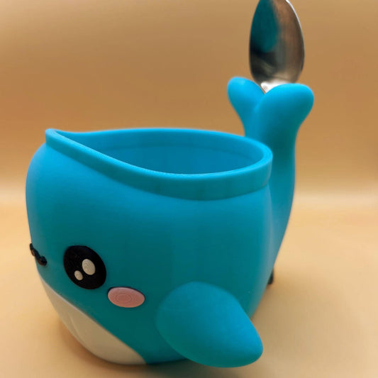Chill Like a Whale – Ice Cream Tub Holder with Built-In Spoon Slot